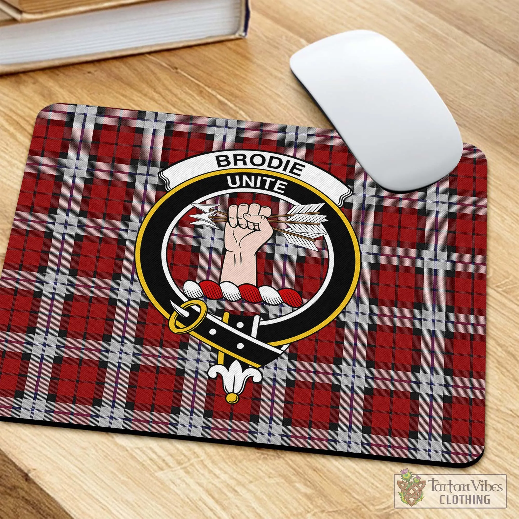 Brodie Dress Tartan Mouse Pad with Family Crest