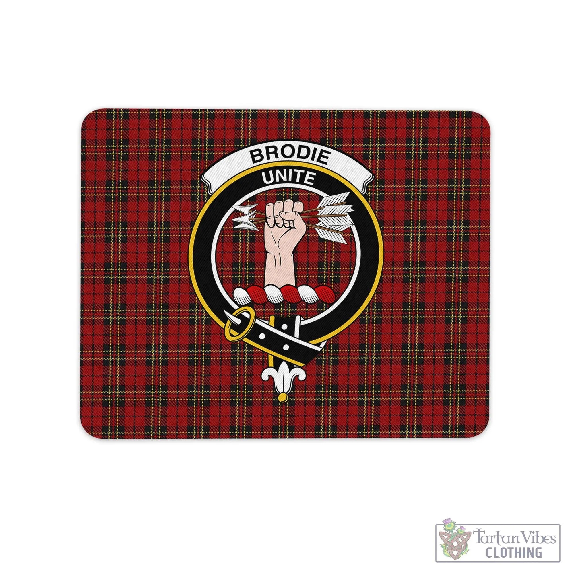 Brodie Tartan Mouse Pad with Family Crest