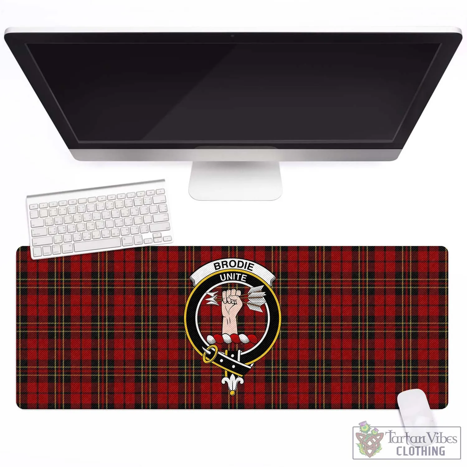 Brodie Tartan Mouse Pad with Family Crest