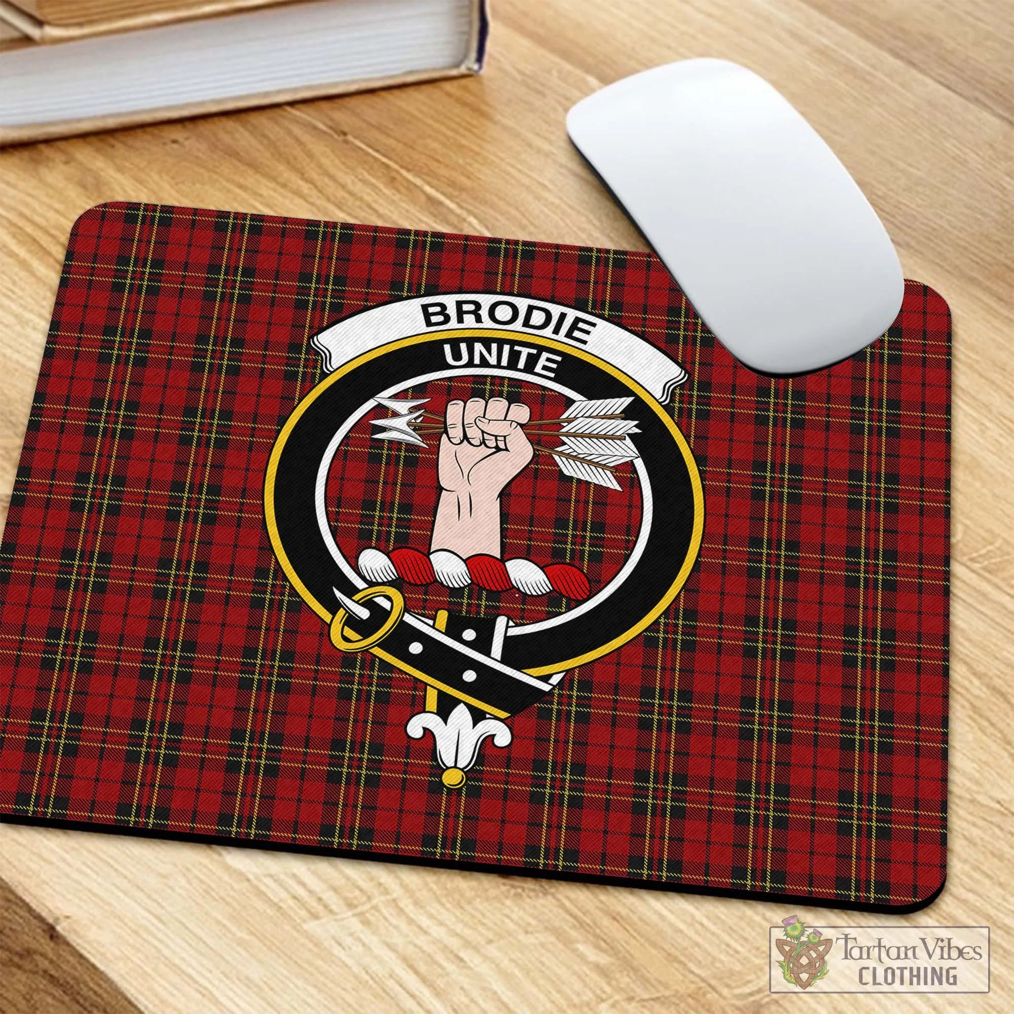 Brodie Tartan Mouse Pad with Family Crest