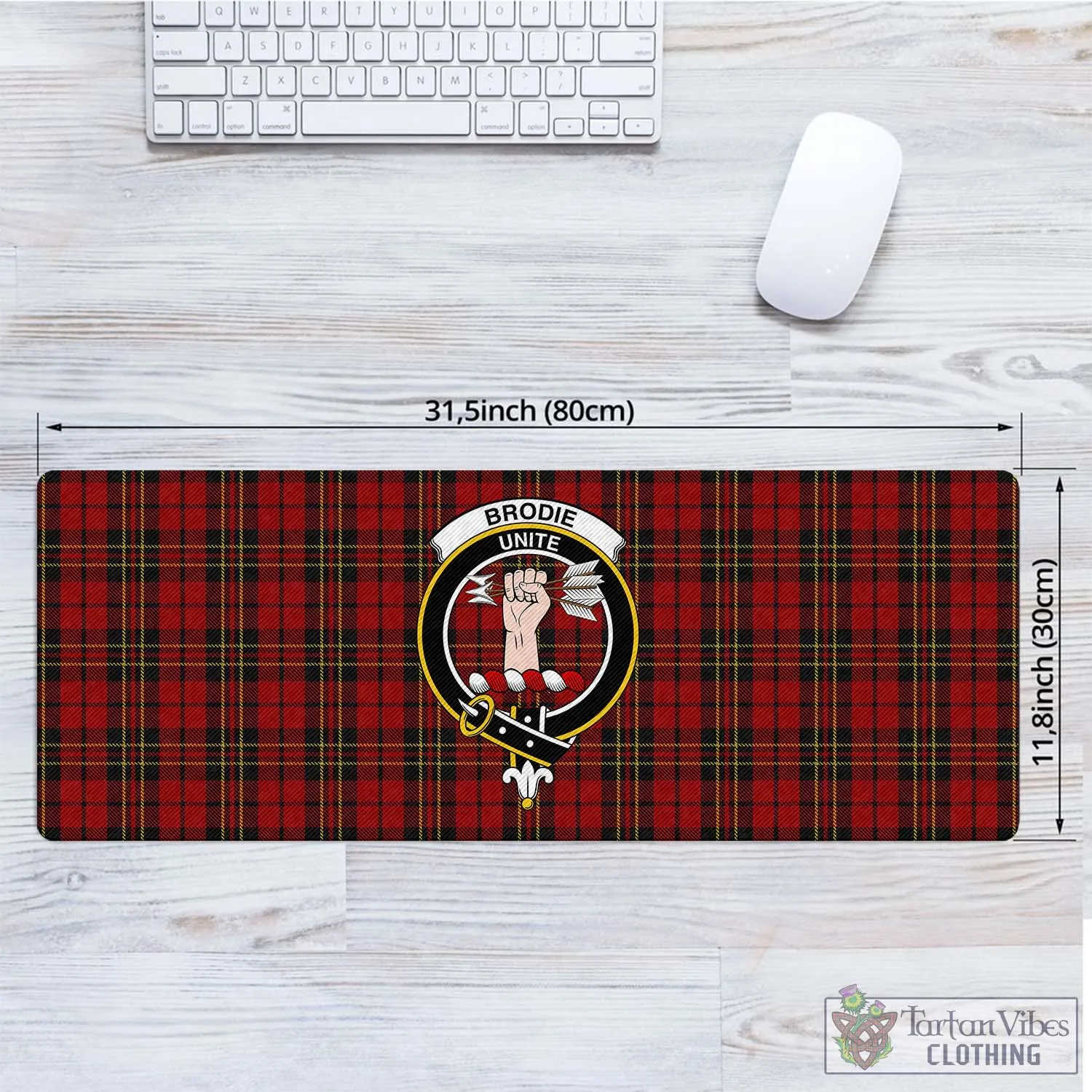 Brodie Tartan Mouse Pad with Family Crest