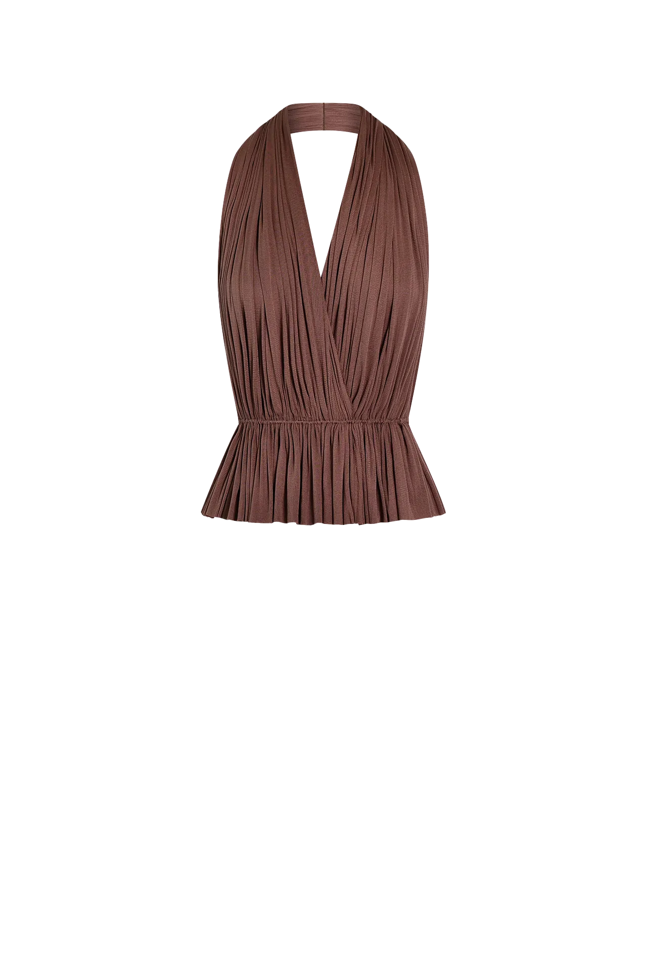 Brown Silk Tulle Top