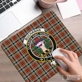 Buchanan Old Dress Tartan Mouse Pad with Family Crest