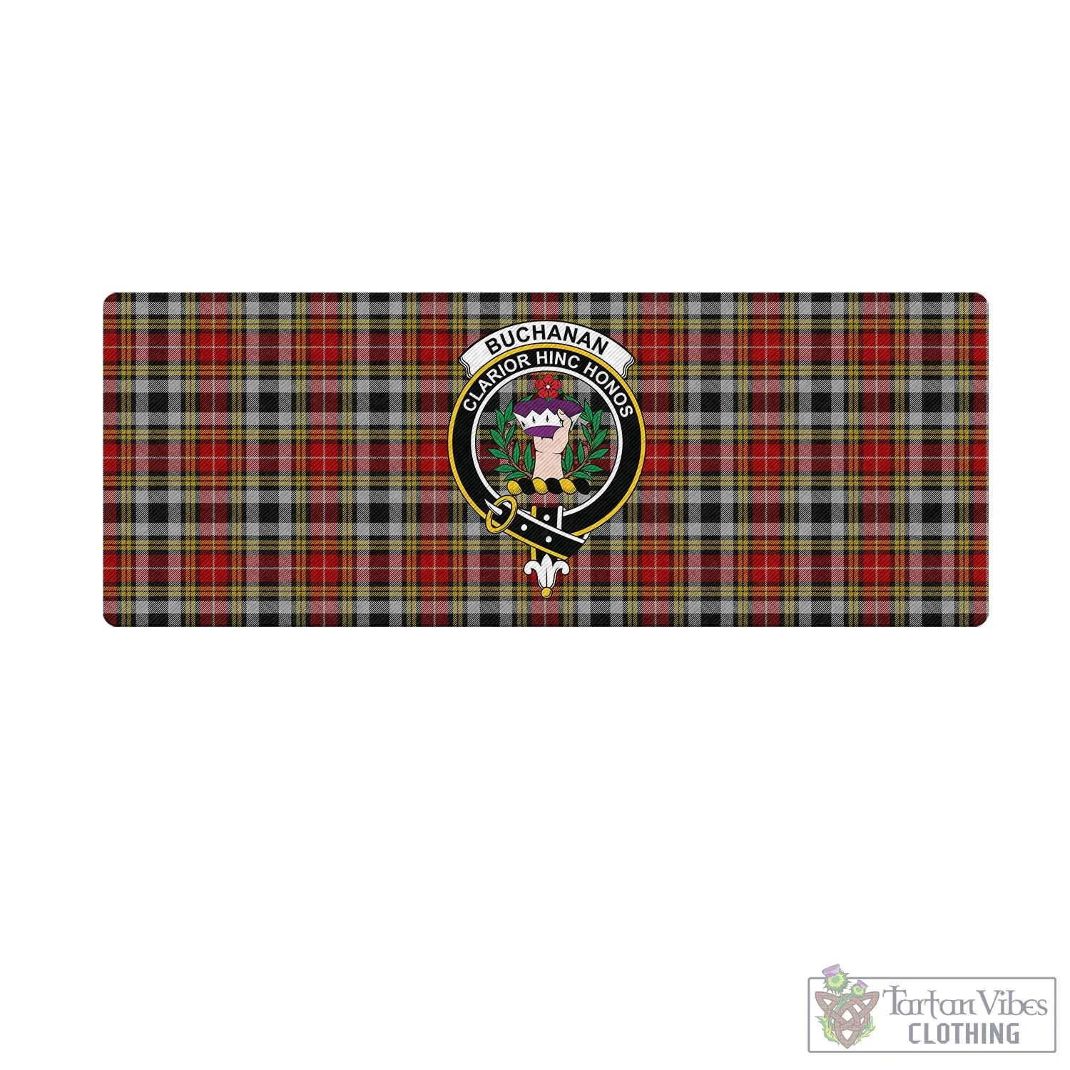 Buchanan Old Dress Tartan Mouse Pad with Family Crest