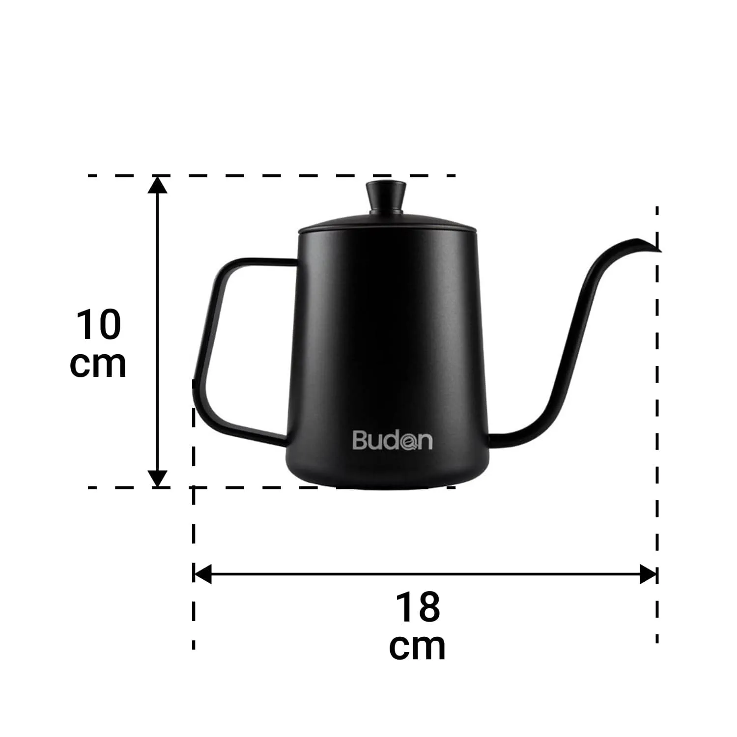 Budan Stainless Steel Pour Over Coffee & Tea Kettle, Gooseneck Spout, Easy to Handle