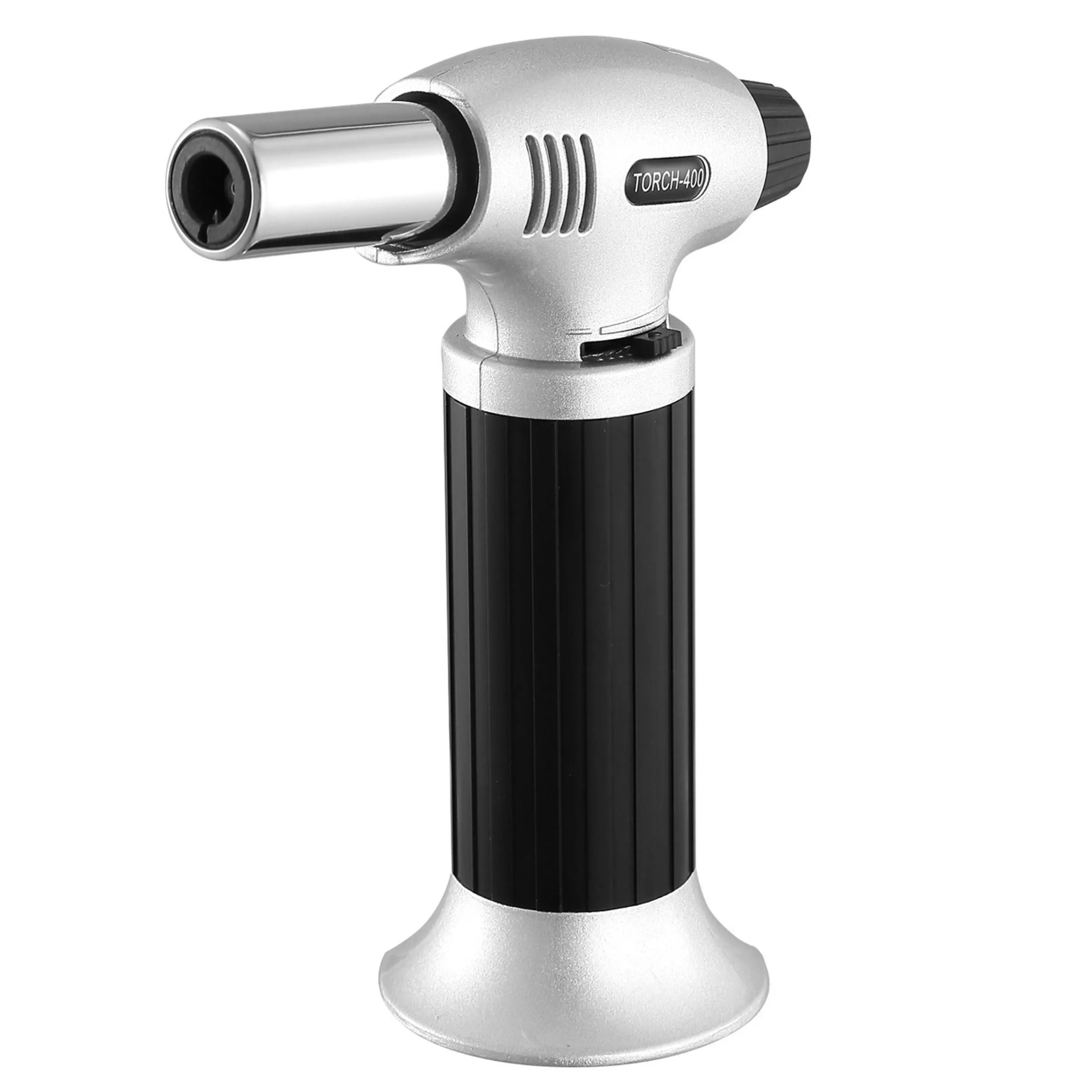 Butane Torch: Refillable, Adjustable Flame with Safety Lock for Kitchen Cooking, Baking, BBQ, Creme Brulee. Ideal for Heat Shrinking.