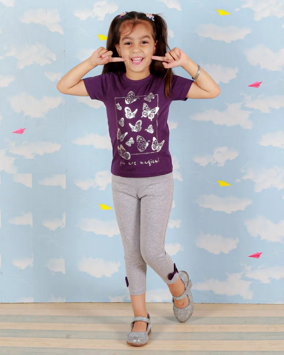 Butterflies Girls Top And Leggings Set