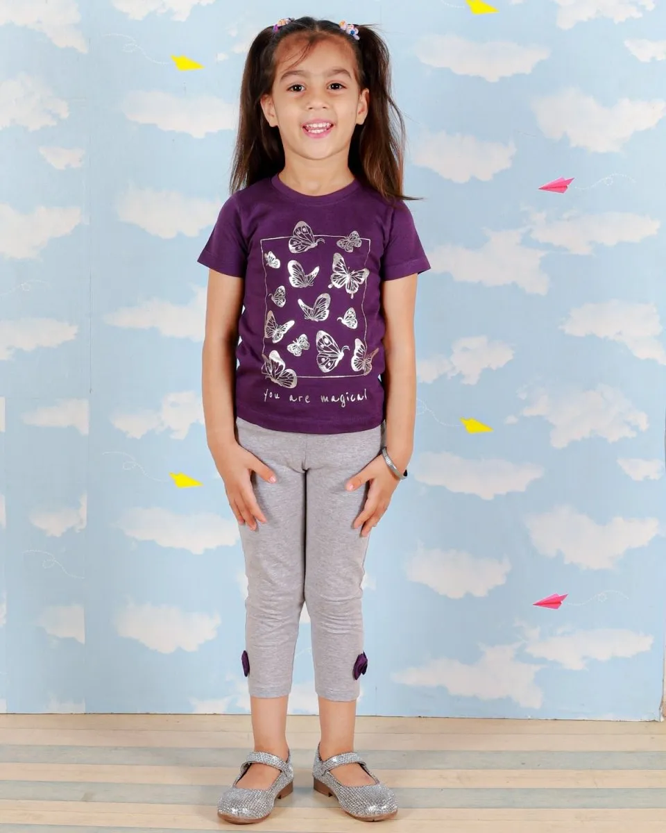 Butterflies Girls Top And Leggings Set