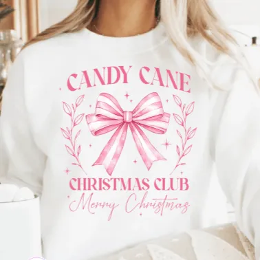 Candy Cane Christmas Club Merry Christmas Crewneck Sweatshirt