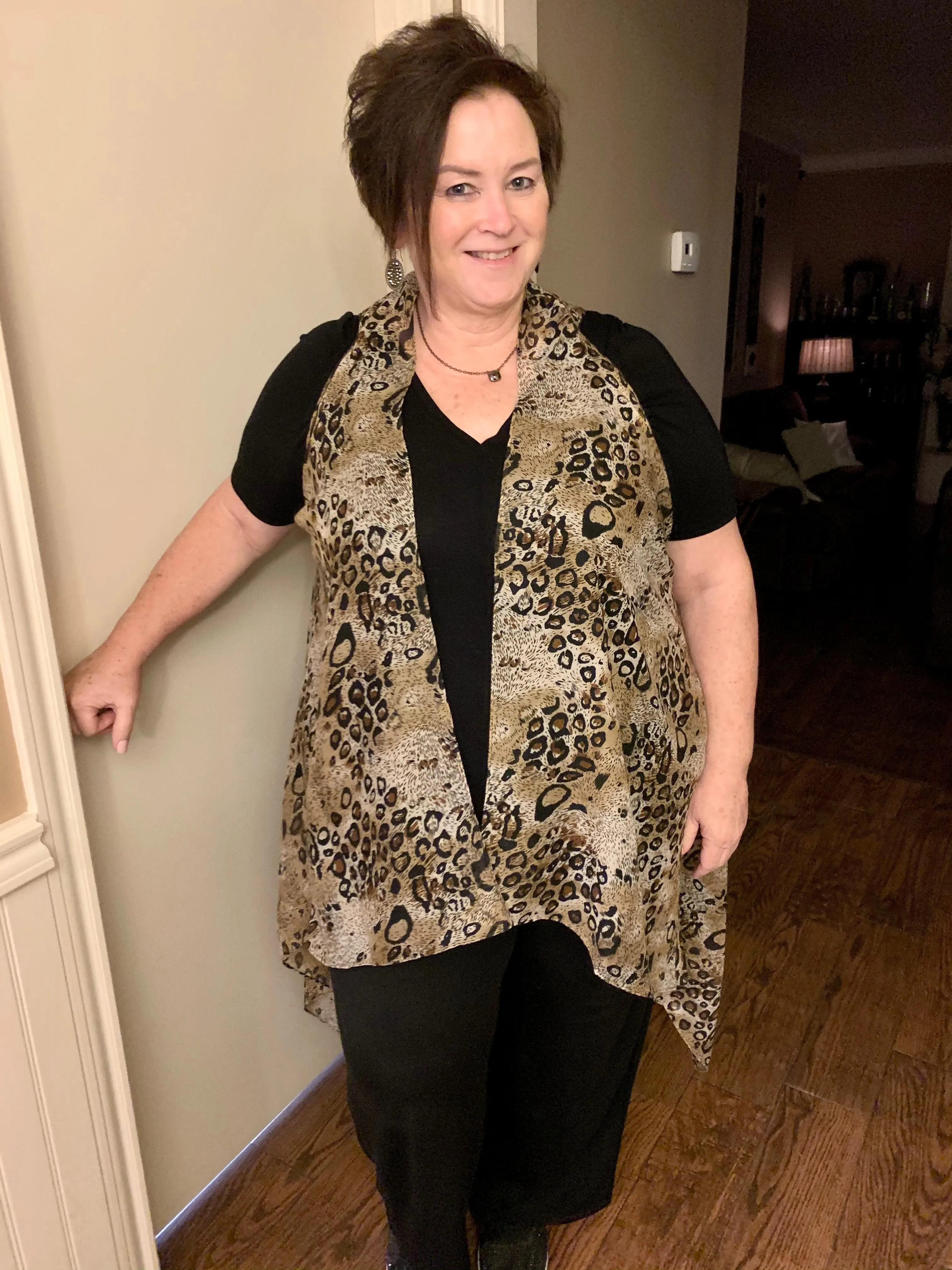 Can't Stop Won't Stop Sheer Leopard Vest