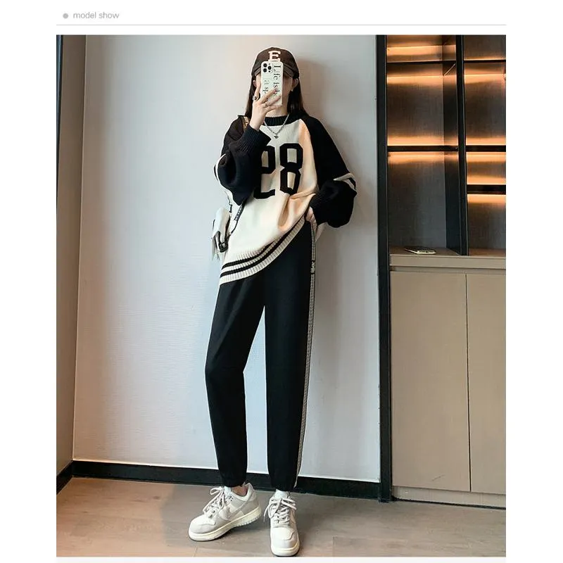 Casual Banana-Shaped Plus Sports Plus Velvet Loose Fit Sweatpants