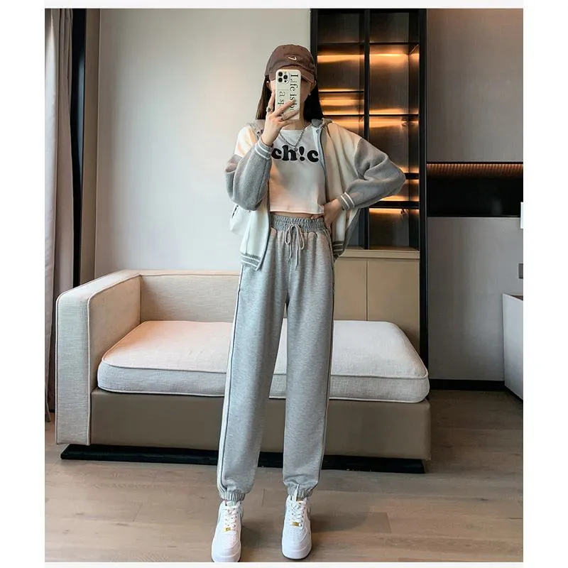 Casual Banana-Shaped Plus Sports Plus Velvet Loose Fit Sweatpants