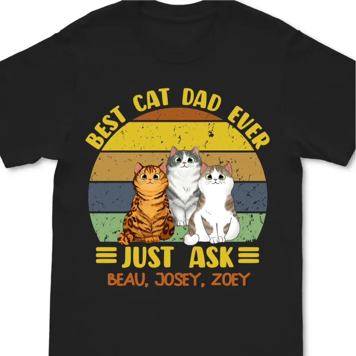 Cat Lover - Best Cat Dad Ever Just Ask - Personalized Unisex T-Shirt (Ver 6)