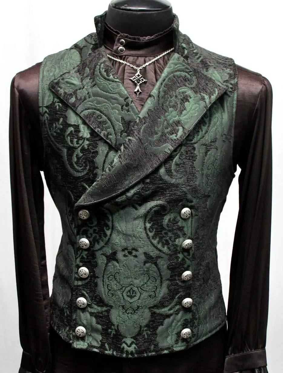 CAVALIER VEST - GREEN/BLACK TAPESTRY