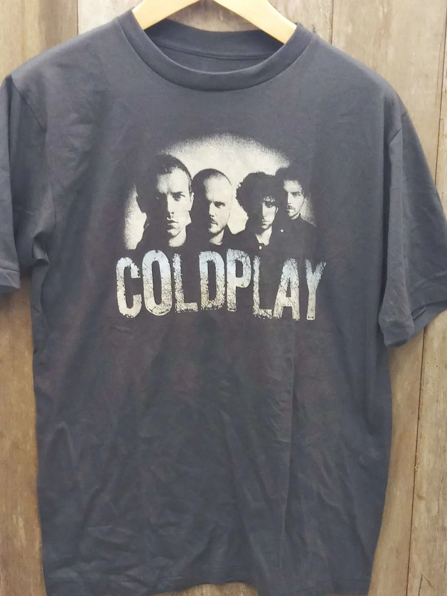 Cold play monochromatic band epic T Shirt with a touch of light blue