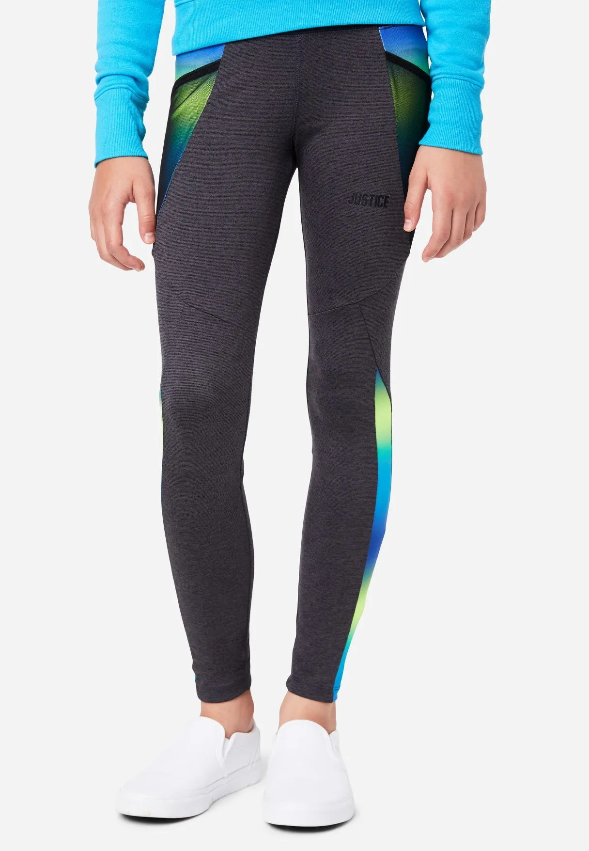 Color Block Seamed Full-Length Leggings