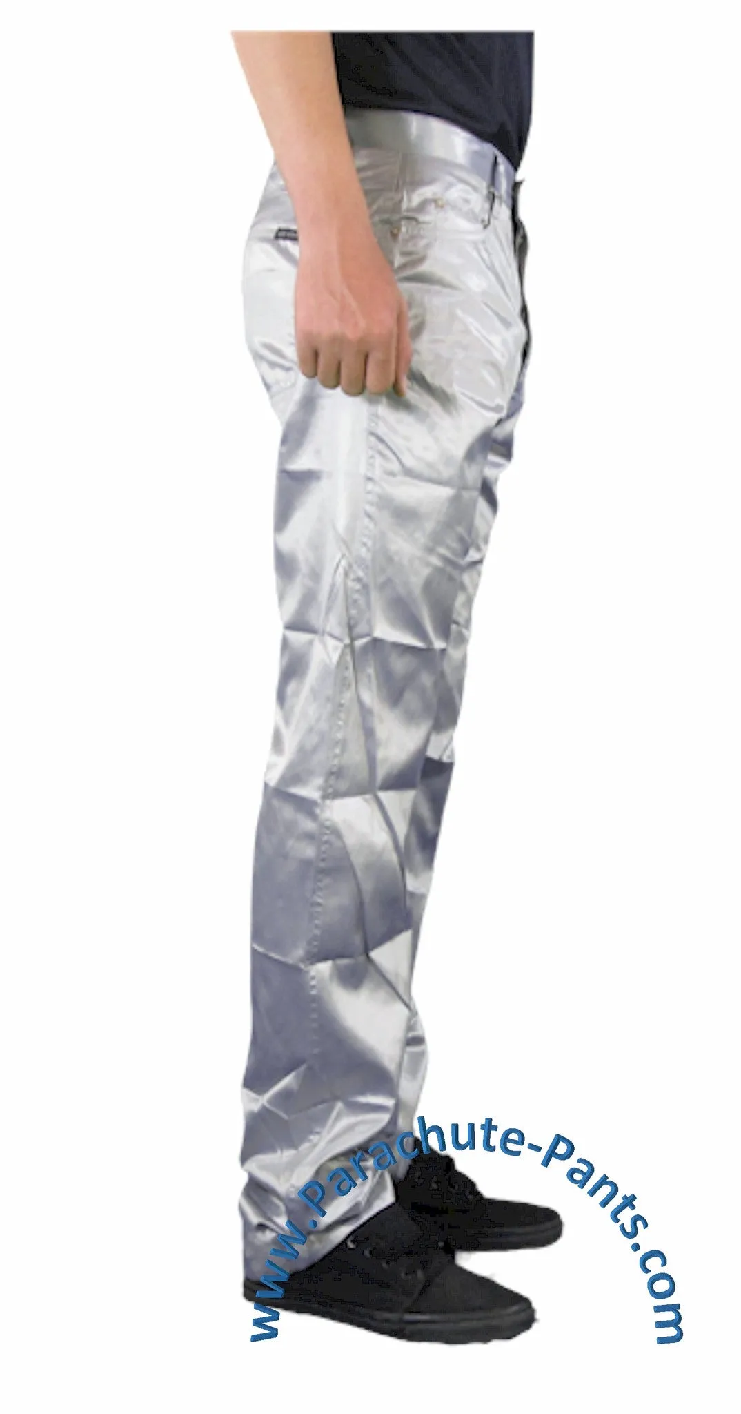 Countdown Silver Shiny Nylon 5-Button Jeans