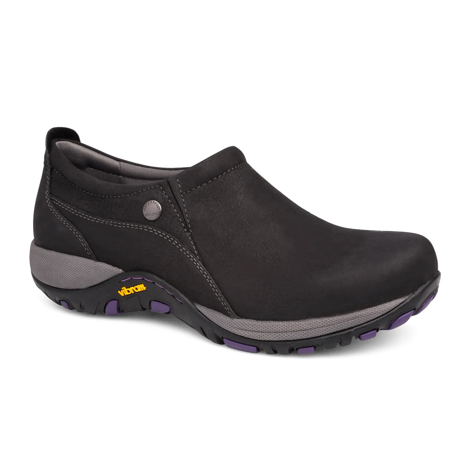 Dansko Patti Waterproof Slip On (Women) - Black Milled Nubuck