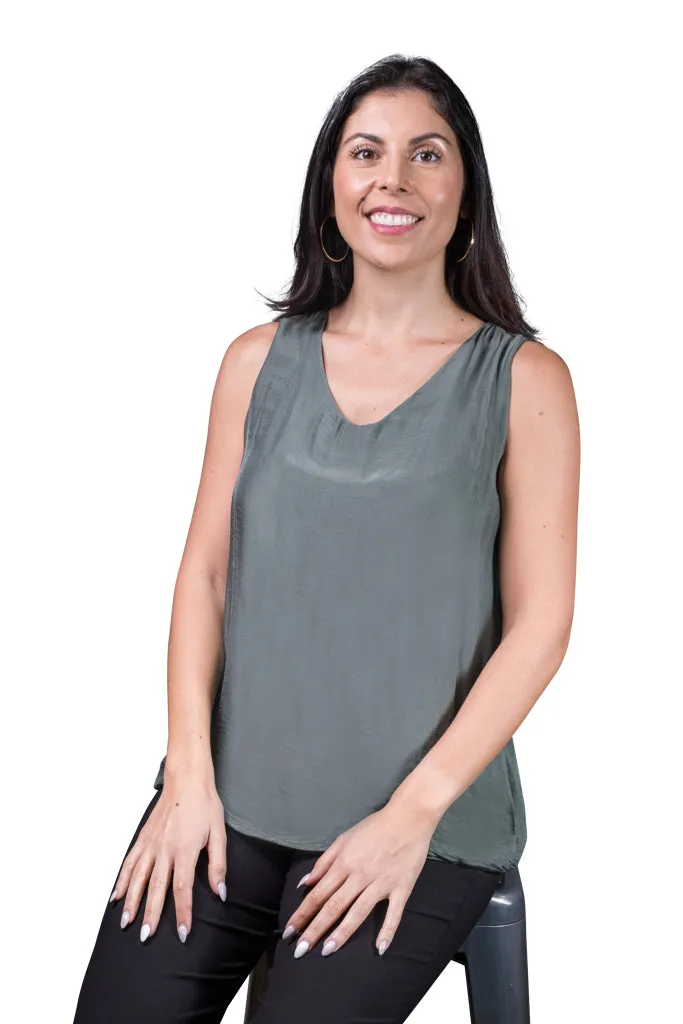 Dina Silk V-Neck Tank (BT204)