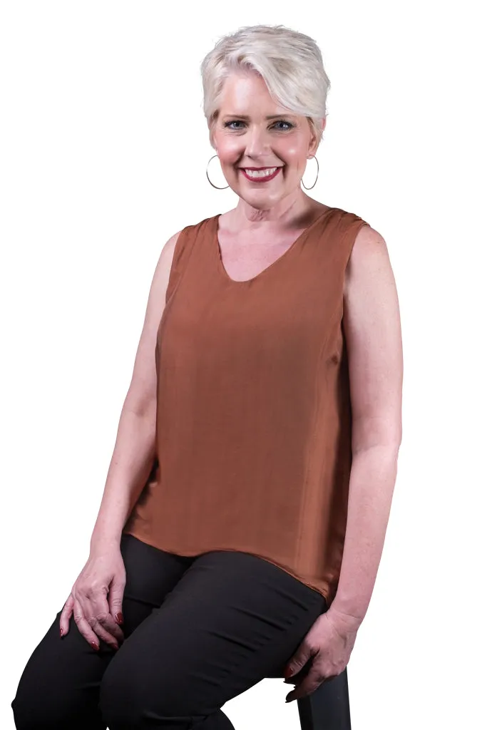 Dina Silk V-Neck Tank (BT204)