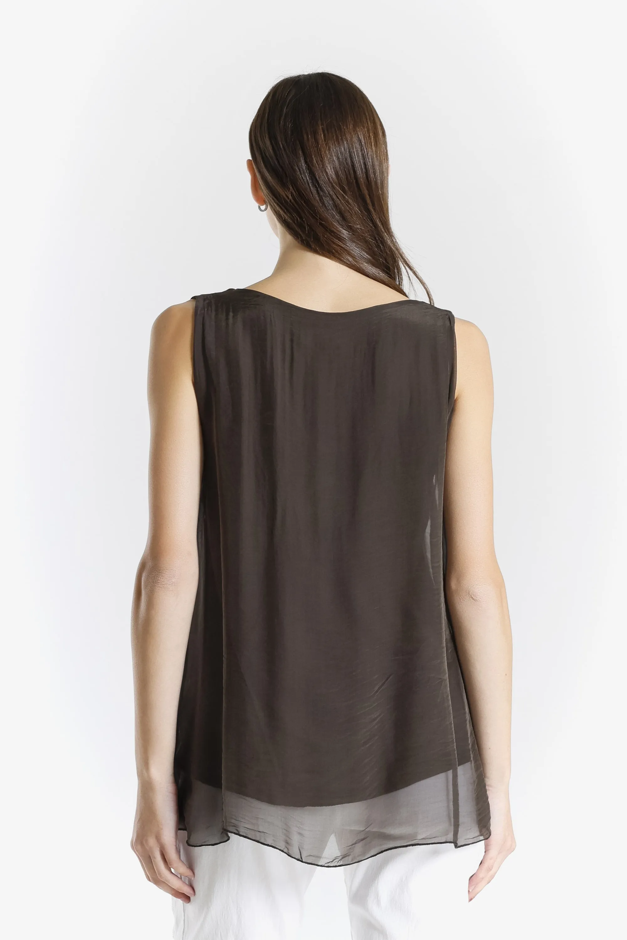 Dina Silk V-Neck Tank (BT204)