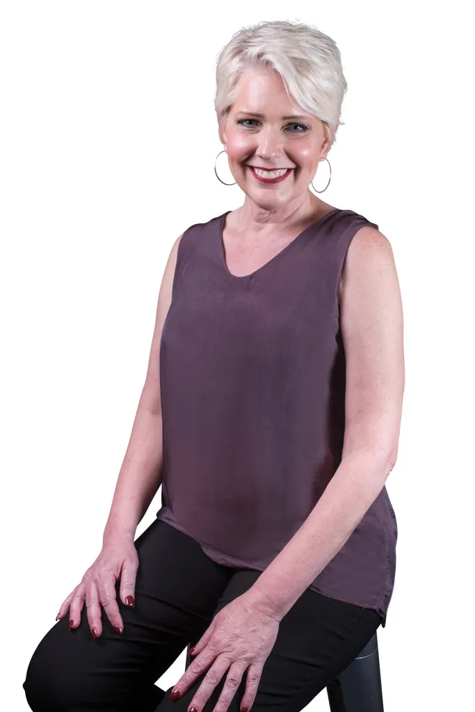 Dina Silk V-Neck Tank (BT204)