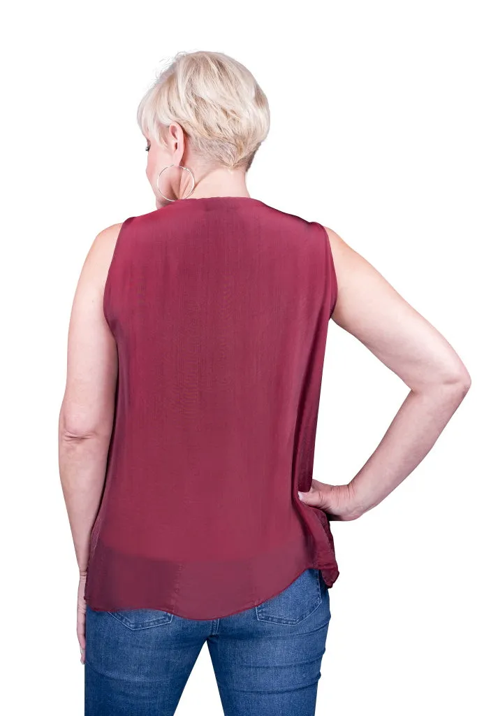 Dina Silk V-Neck Tank (BT204)