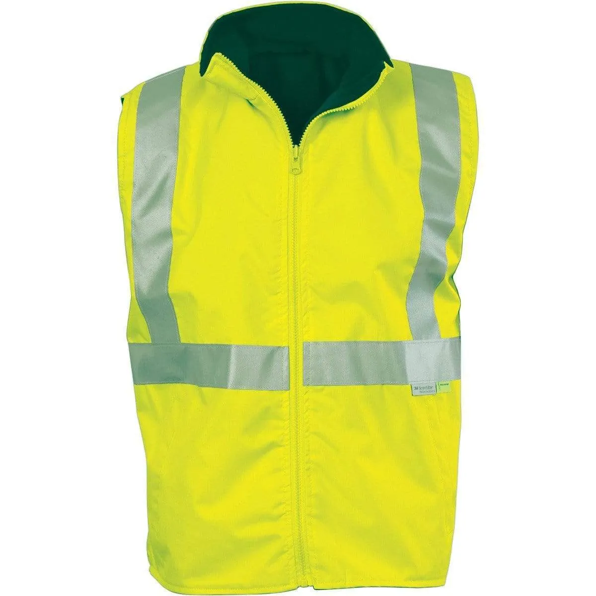 Dnc Workwear Hi-vis Reversible Vest With 3m Reflective Tape - 3865