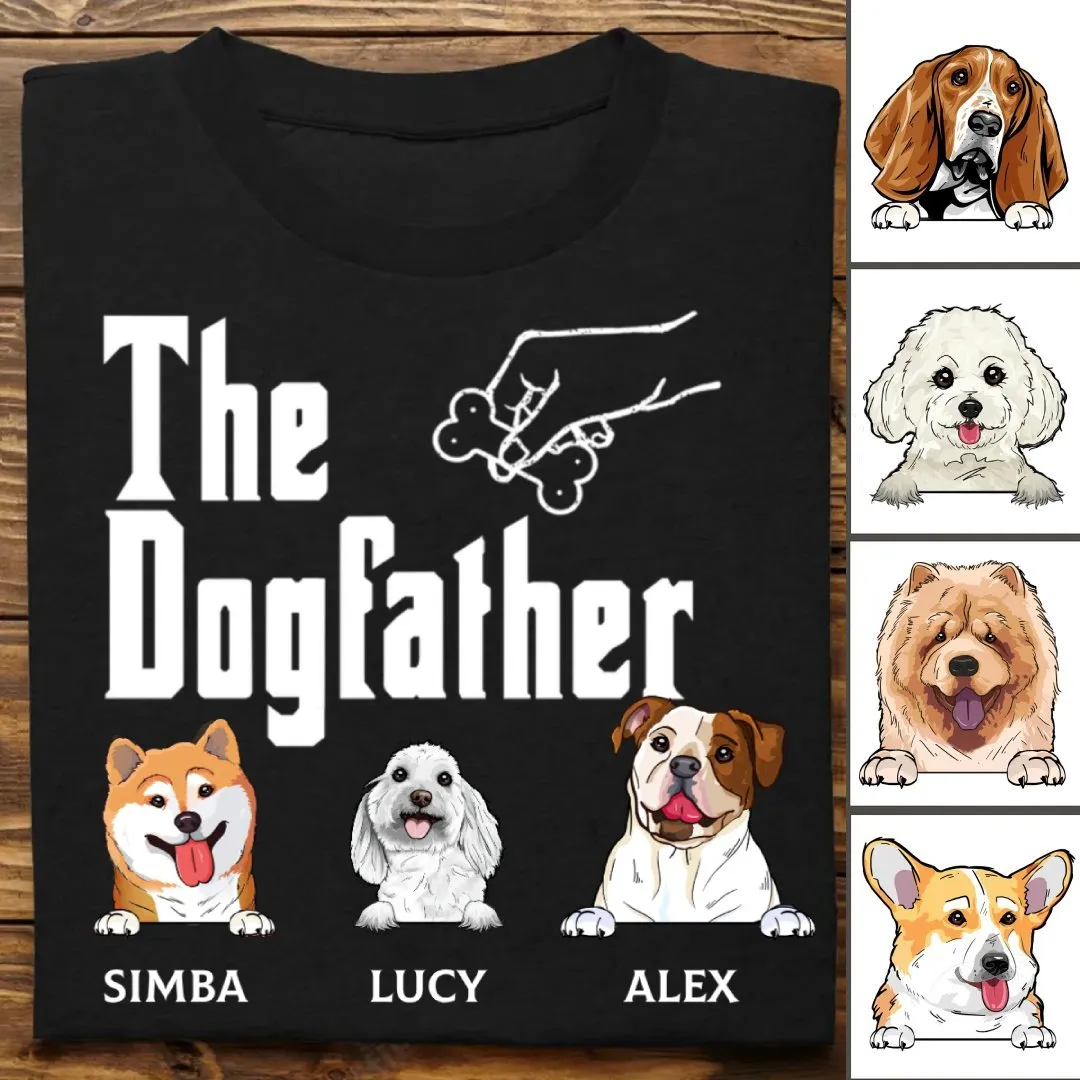 Dog Lovers - The Dogfather - Personalized Unisex T-shirt, Hoodie, Sweatshirt