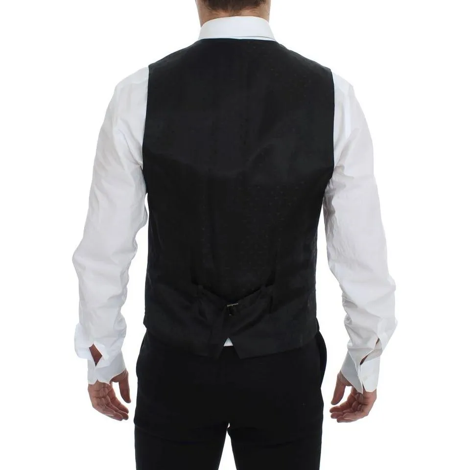 Dolce & Gabbana Elegant Black Wool Formal Dress Vest