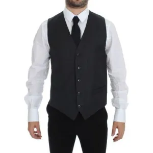 Dolce & Gabbana Elegant Gray Wool Formal Vest