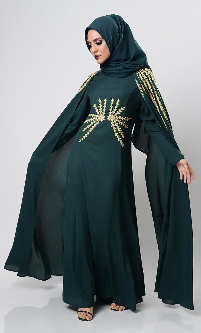 Dramatic Lavish Embroiderd Abaya