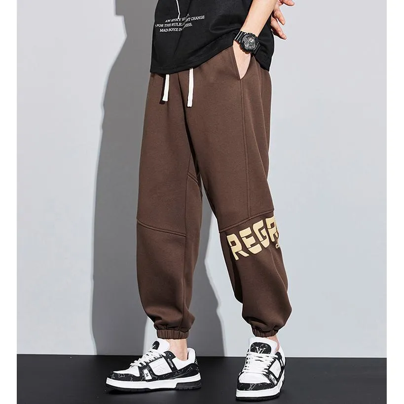 Drawstring Knitted Casual Tapered Sweatpant