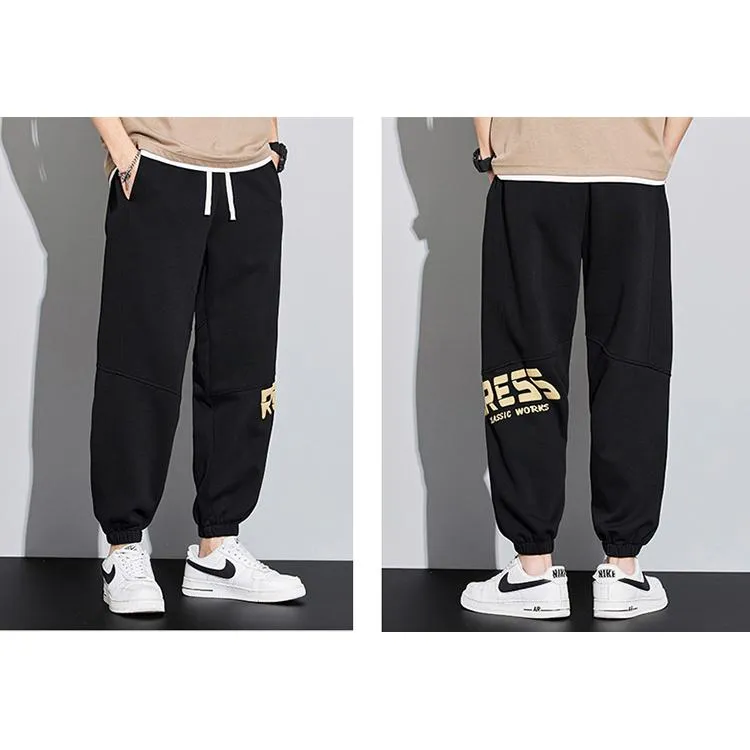 Drawstring Knitted Casual Tapered Sweatpant