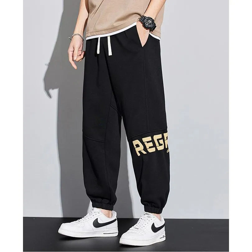 Drawstring Knitted Casual Tapered Sweatpant