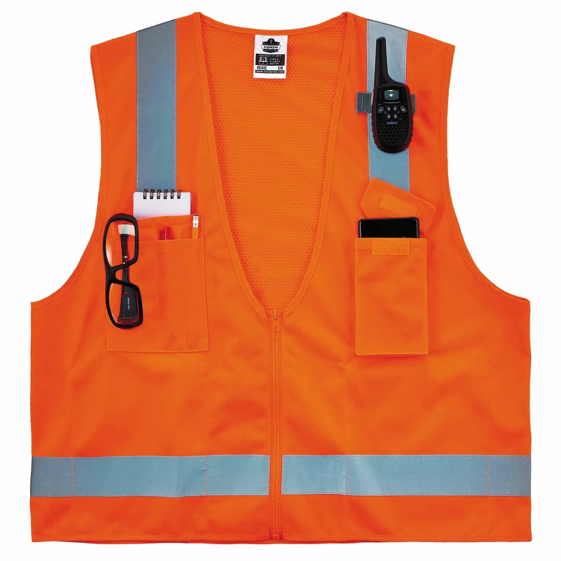 Ergodyne 24516 8249Z-S 2XL Orange Class 2 Economy Surveyors Vest - Single Size