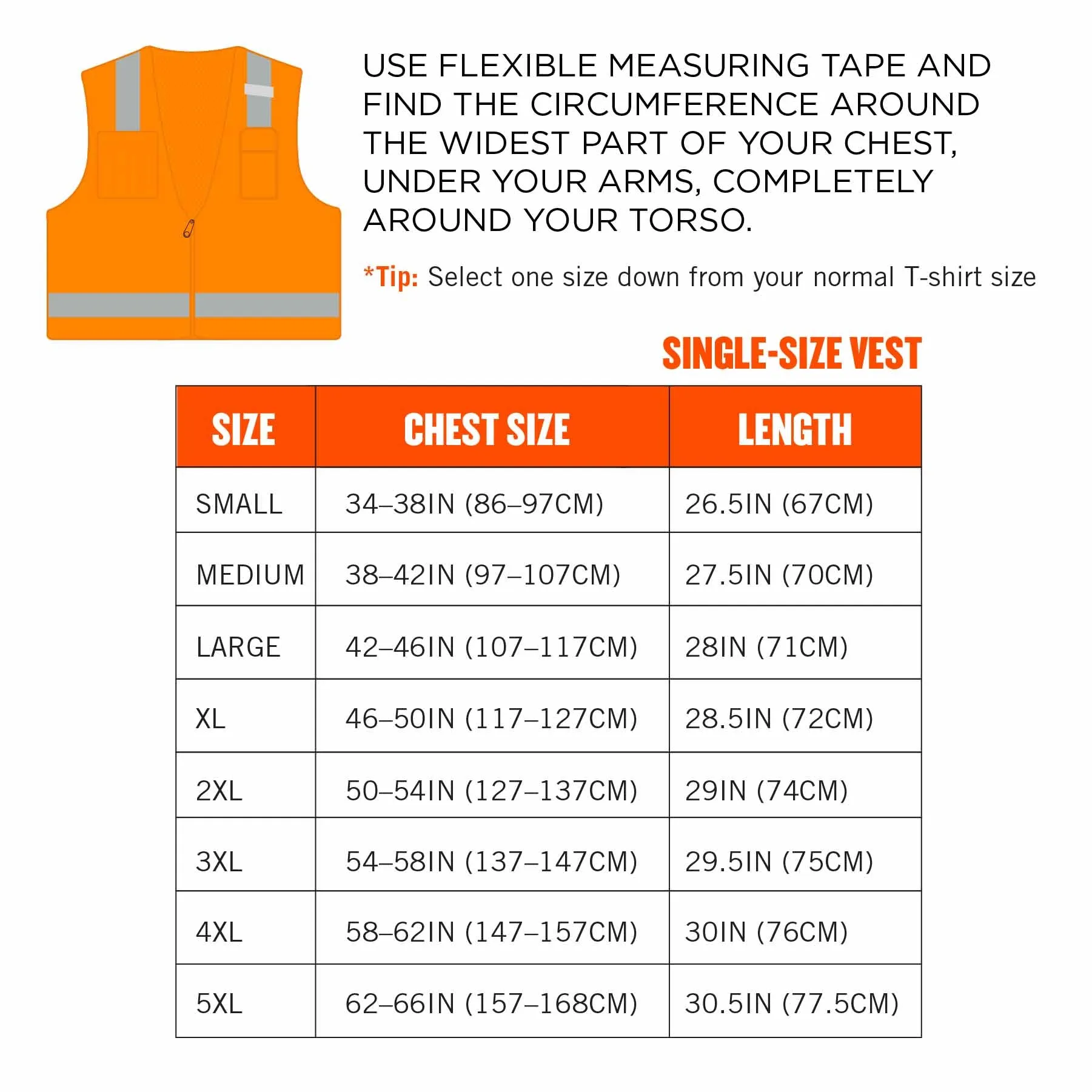 Ergodyne 24516 8249Z-S 2XL Orange Class 2 Economy Surveyors Vest - Single Size