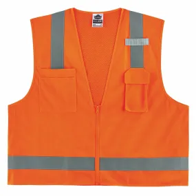 Ergodyne 24519 8249Z-S 5XL Orange Class 2 Economy Surveyors Vest - Single Size