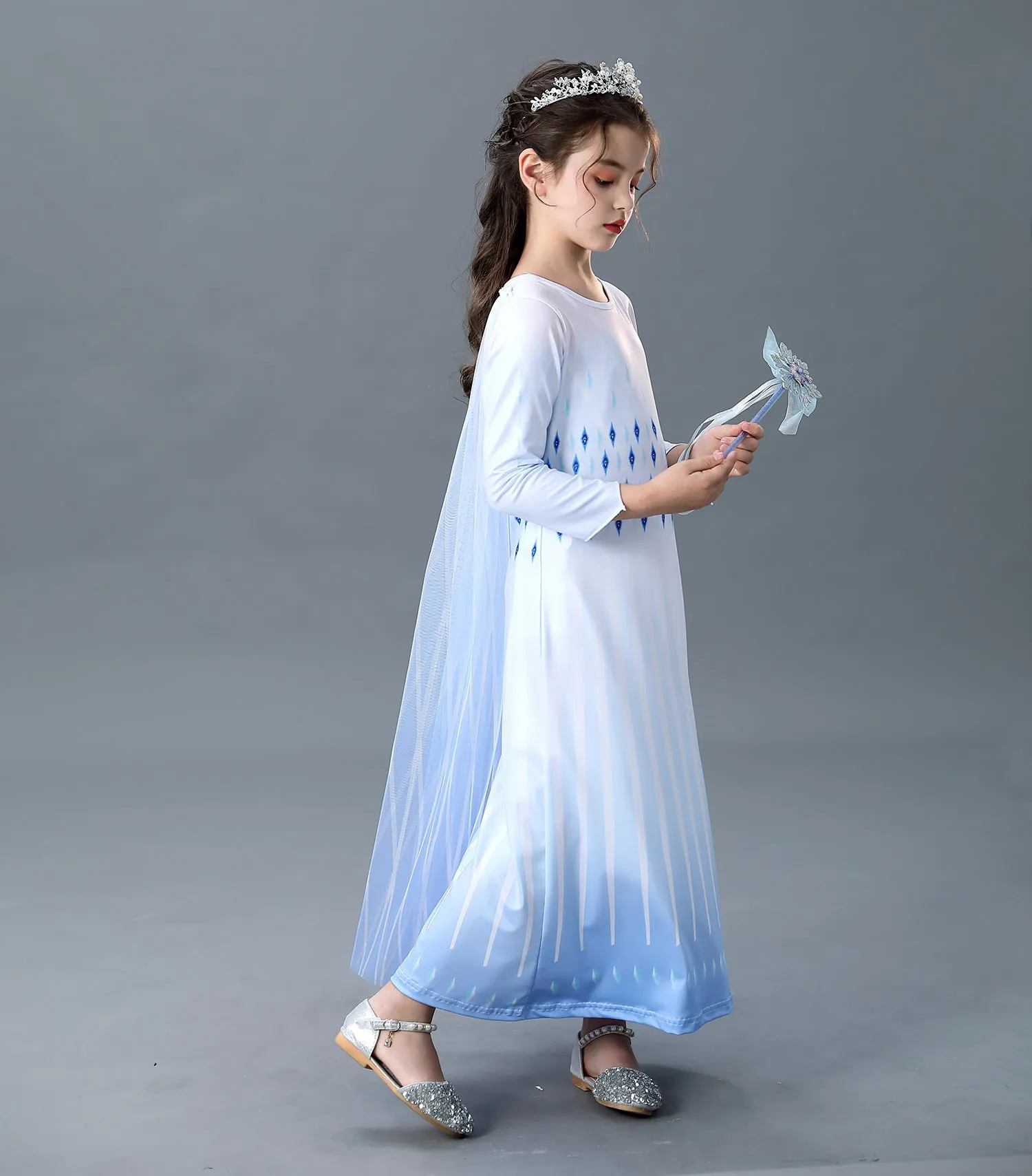 Fancydresswale Frozen 2 Elsa Girl Princess Gown Cosplay costume