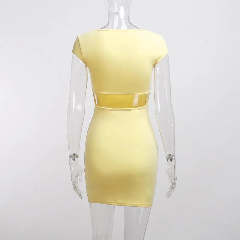 FLYTONN-Sexy spring and summer dresses, party dresses, graduation gifts,Stalinic Square Neck Bodycon Dress