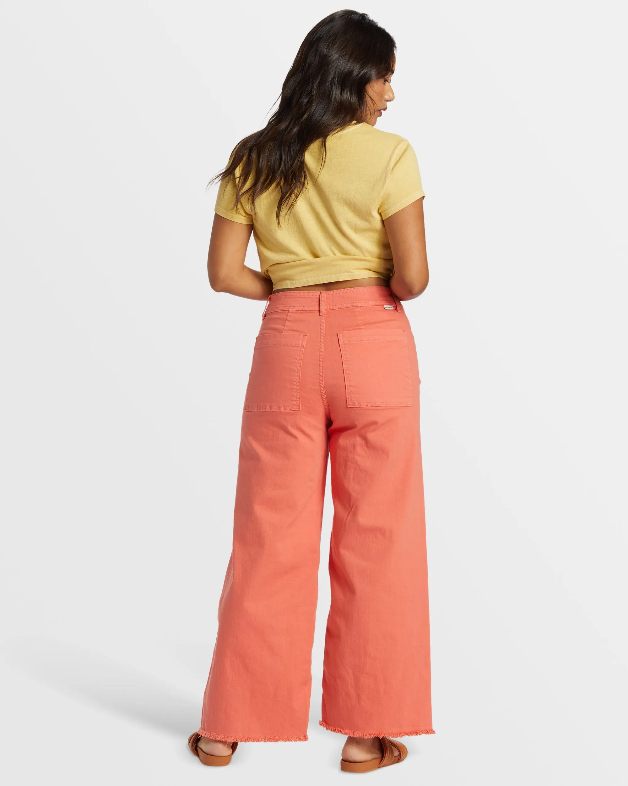 Free Fall High-Waist Pants - Papaya