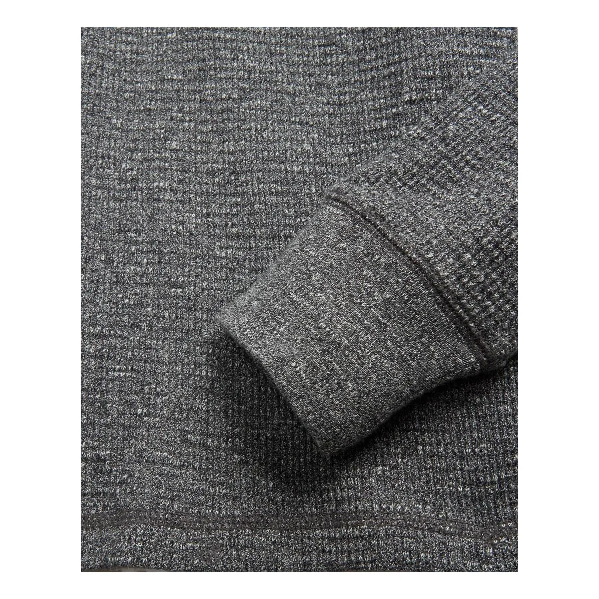 Garment-Dyed Waffle-Knit Henley Shirt Charcoal Heather