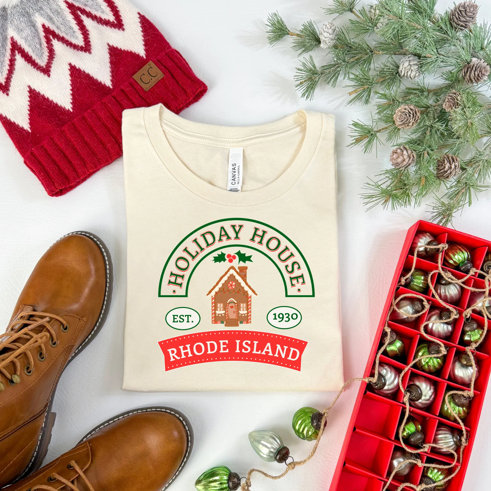 Gingerbread Christmas Holiday House Shirt Bella Canvas