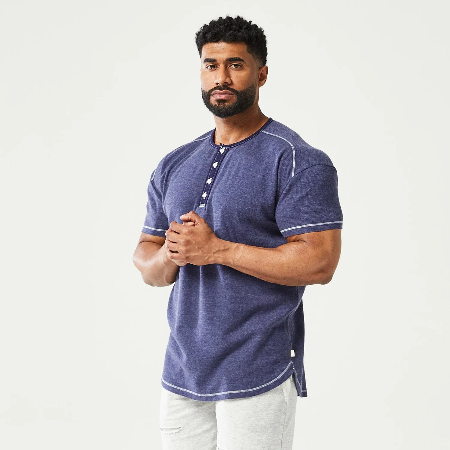 Golden Era Waffle Top Short Sleeves - Patriot Blue