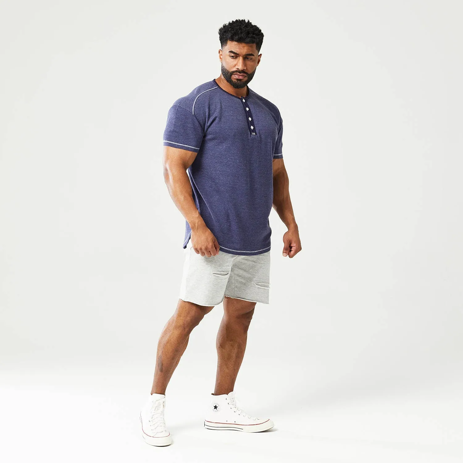 Golden Era Waffle Top Short Sleeves - Patriot Blue