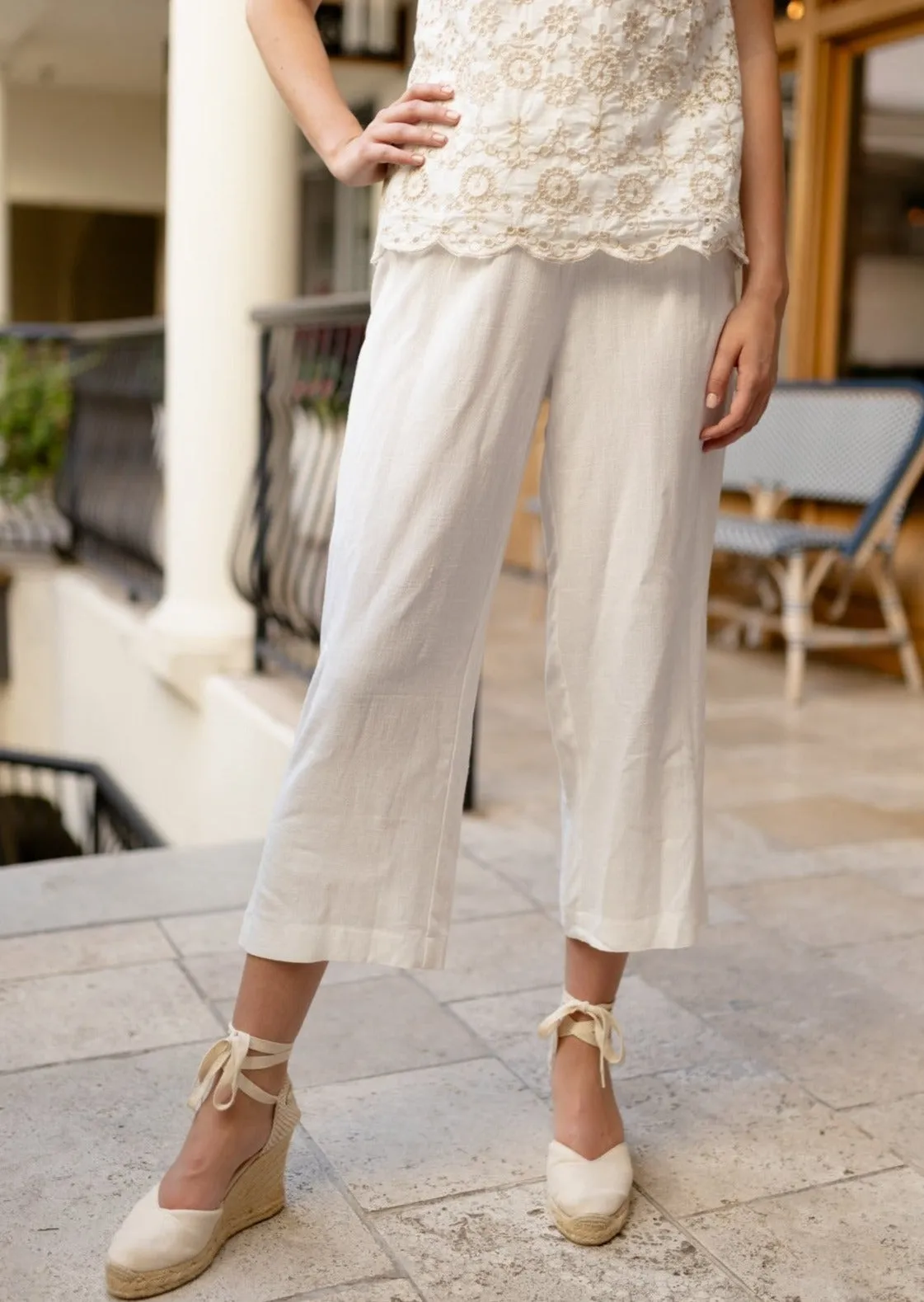 GRACE WIDE LEG CULOTTES WHITE