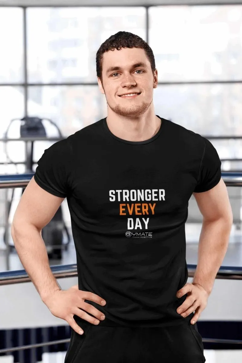 Graphic Tees Men Slogan T-shirts 'Stronger Everyday'