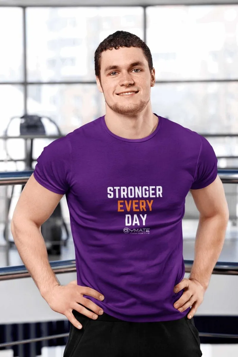 Graphic Tees Men Slogan T-shirts 'Stronger Everyday'