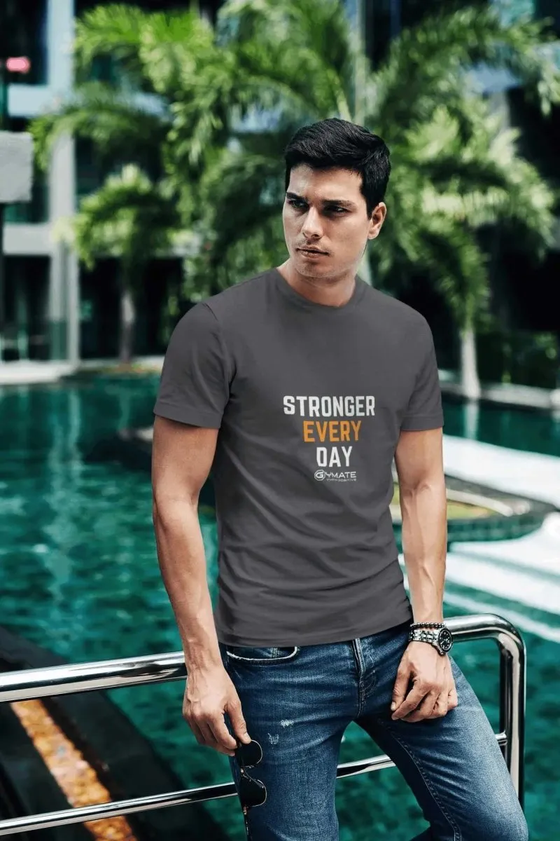 Graphic Tees Men Slogan T-shirts 'Stronger Everyday'