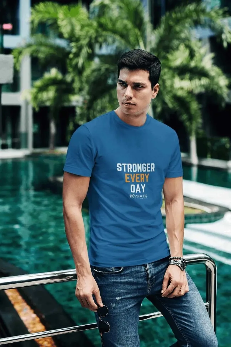 Graphic Tees Men Slogan T-shirts 'Stronger Everyday'